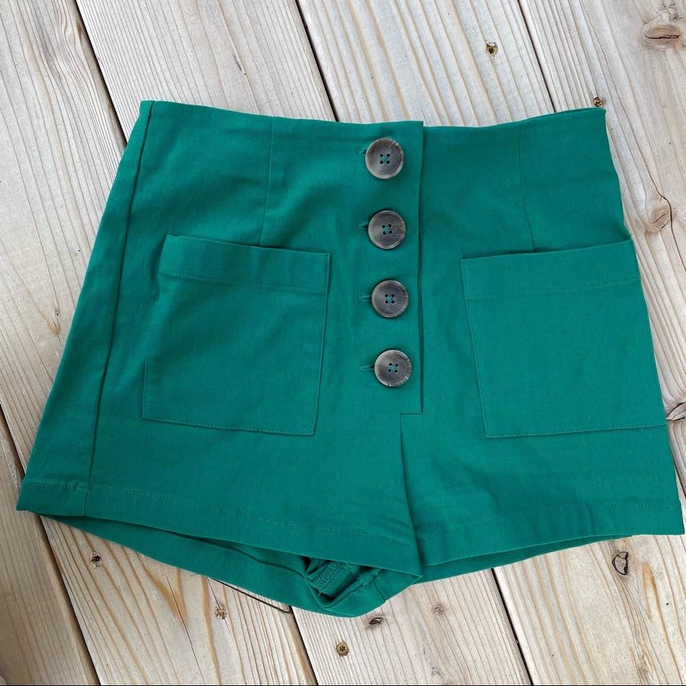 High Waist Button Shorts